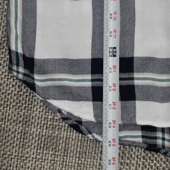 RAILS REVOLVE Hunter Plaid Button Down Top Shirt Long Sleeve Snow Navy Forest L - Picture 8 of 8